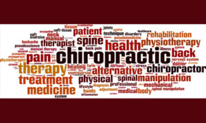 Collage of words that relate or explain the practice of Chiropractic medicine